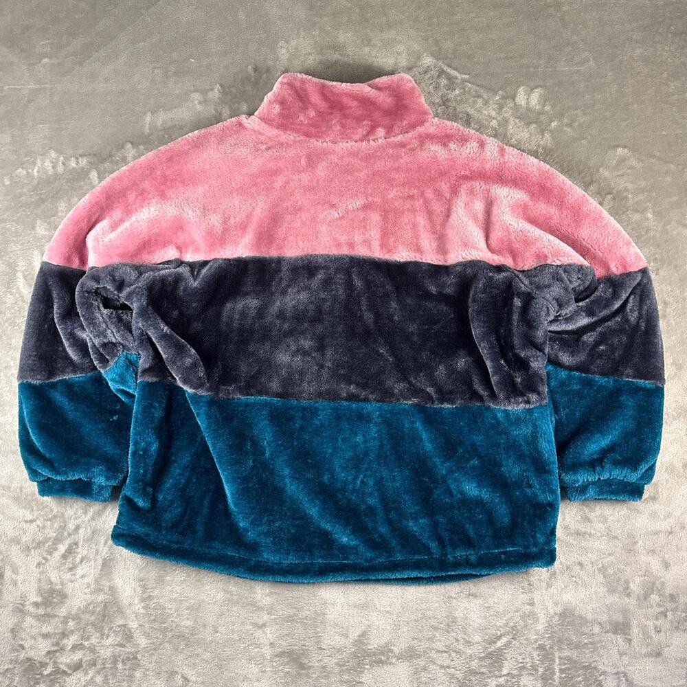 Deadstock NWT Uggs Elaina Colorblock Pink/Blue Faux-fur Jacket Size Medium - Picture 2 of 7